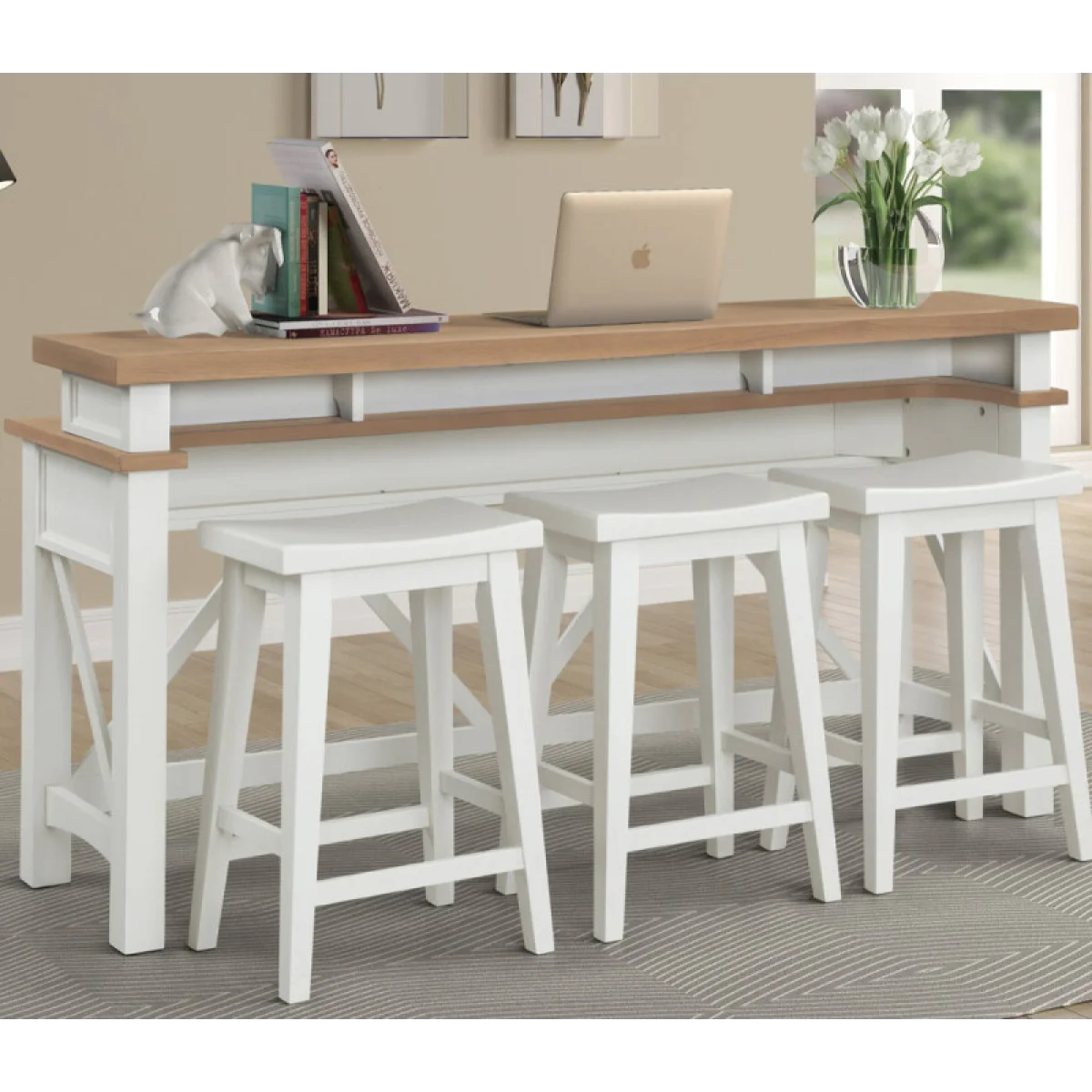 Americana Modern – Cotton Everywhere Console With 3 Stools Console Tables Console Sofas 4