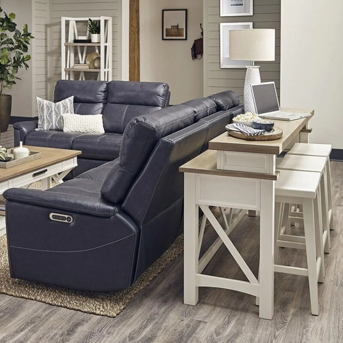 Americana Modern – Cotton Everywhere Console With 3 Stools Console Tables Console Sofas 6