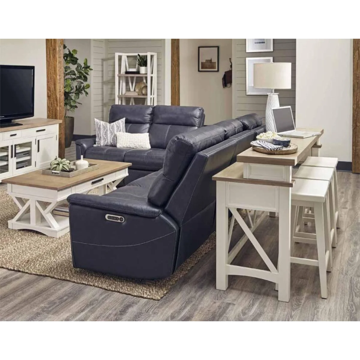 Americana Modern – Cotton Everywhere Console With 3 Stools Console Tables Console Sofas 7