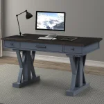 Americana Modern – Denim 56 In. Power Lift Desk (from 23 In. To 48.5 In.) (ame#256t And Lift#200blk) Desks blue 13