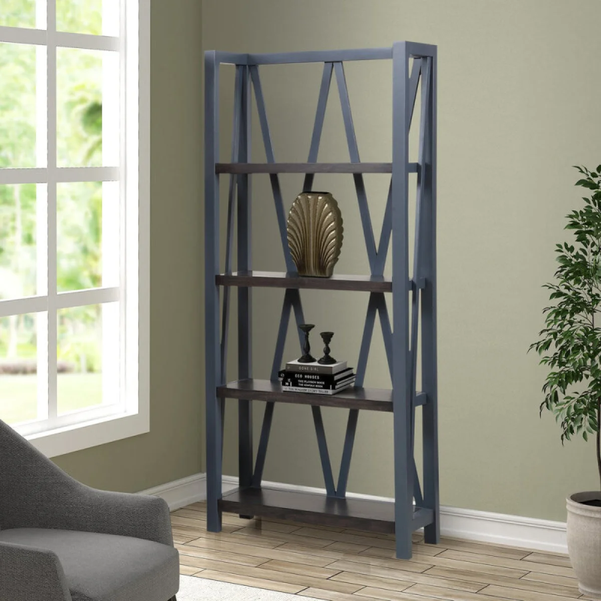 Americana Modern – Denim Etagere Bookcase Bookcases blue 4