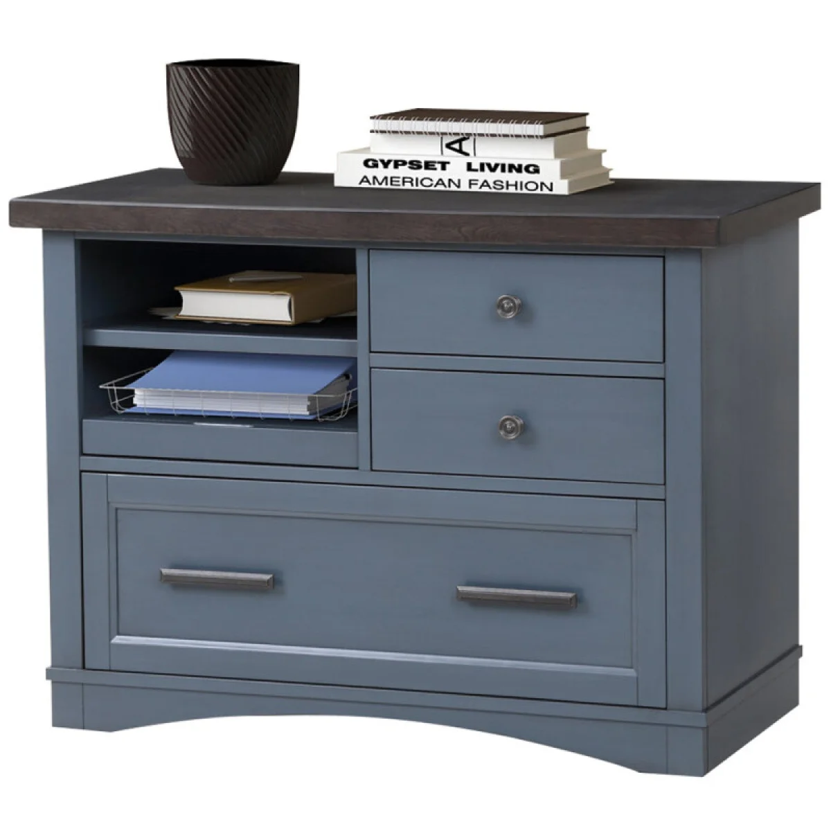 Americana Modern – Denim Functional File With Power Center Office Storage blue 7