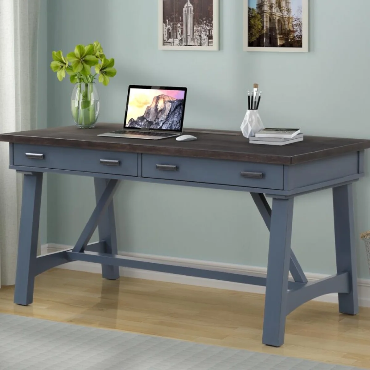Americana Modern – Denim 60 In. Writing Desk Desks blue 4