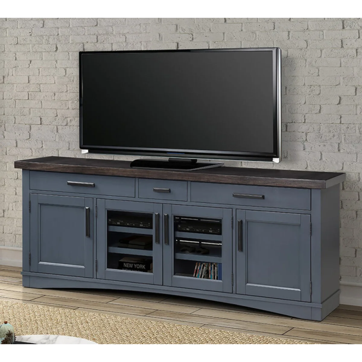 Americana Modern – Denim 76 In. Tv Console Entertainment Stands blue 4
