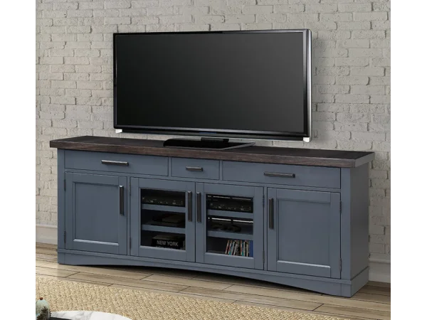 Americana Modern – Denim 76 In. Tv Console Entertainment Stands blue