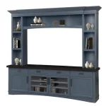 Americana Modern – Denim 92 In. Tv Console With Hutch And Led Lights Entertainment Stands blue 14