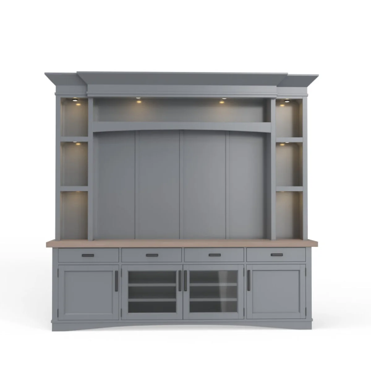 Americana Modern – Dove 92 In. Tv Console With Hutch, Backpanel And Led Lights Entertainment Stands Dove 6