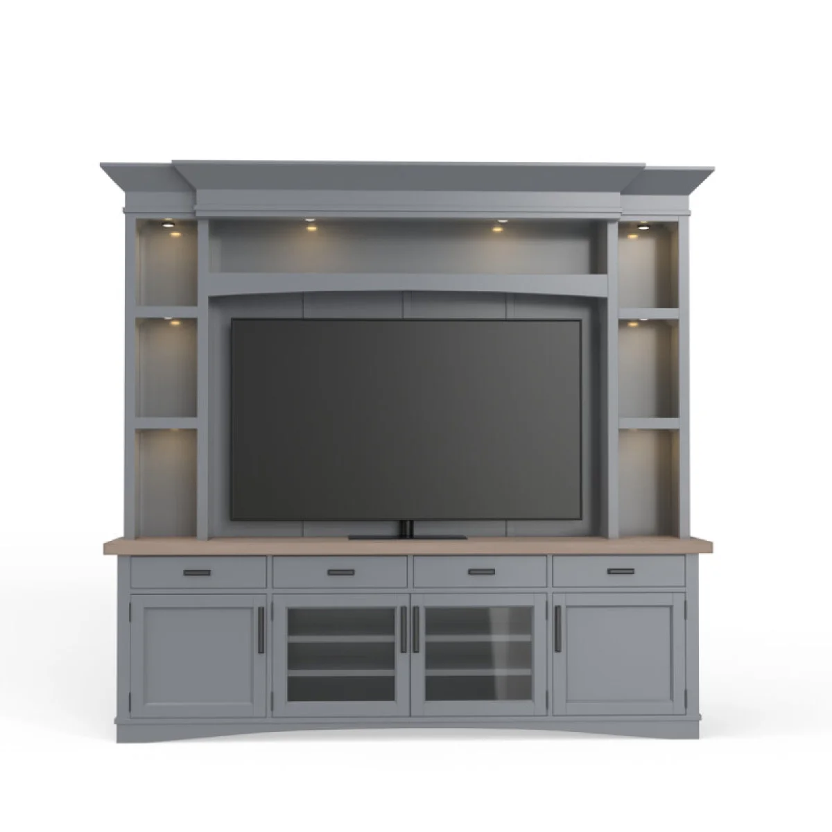 Americana Modern – Dove 92 In. Tv Console With Hutch, Backpanel And Led Lights Entertainment Stands Dove 7