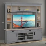Americana Modern – Dove 92 In. Tv Console With Hutch, Backpanel And Led Lights Entertainment Stands Dove 16
