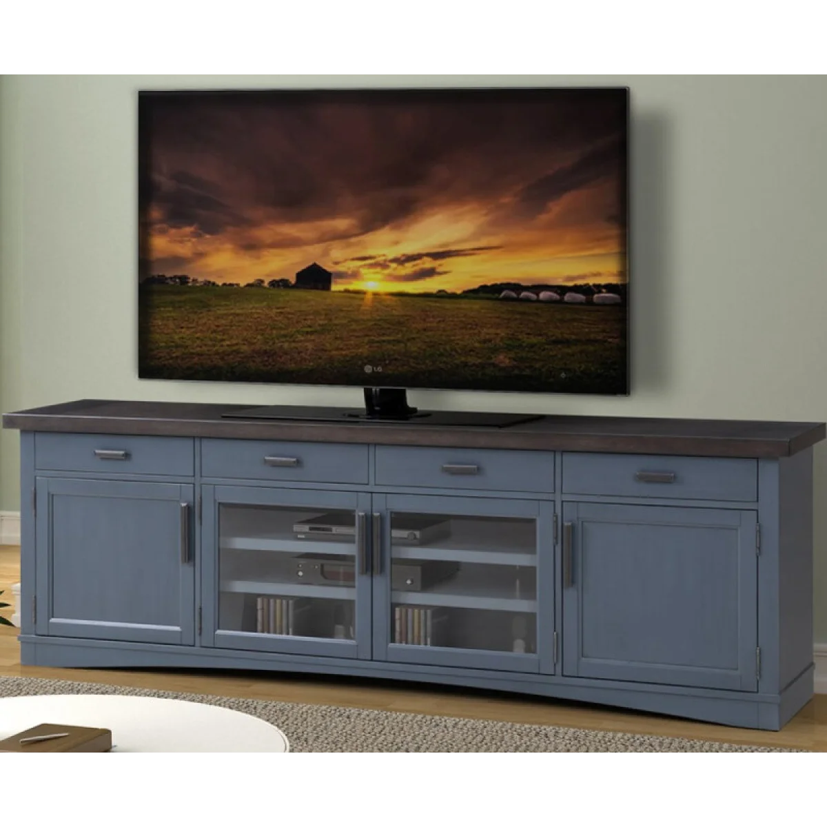 Americana Modern – Denim 92 In. Tv Console Entertainment Stands blue 4