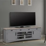 Americana Modern – Dove 92 In. Tv Console Entertainment Stands Dove W/ Weathered Natural Top 12