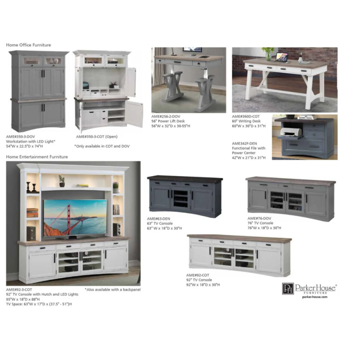 Americana Modern – Dove 92 In. Tv Console Entertainment Stands Dove W/ Weathered Natural Top 9