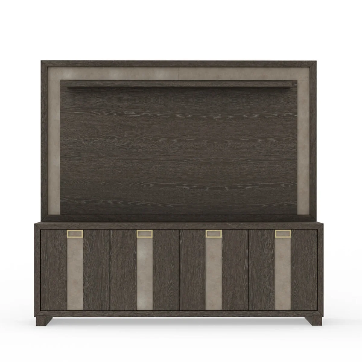 Ascent 90 In. Tv Console With Hutch And Back Panel Entertainment Stands Brown 7
