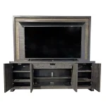 Ascent 90 In. Tv Console With Hutch And Back Panel Entertainment Stands Brown 25