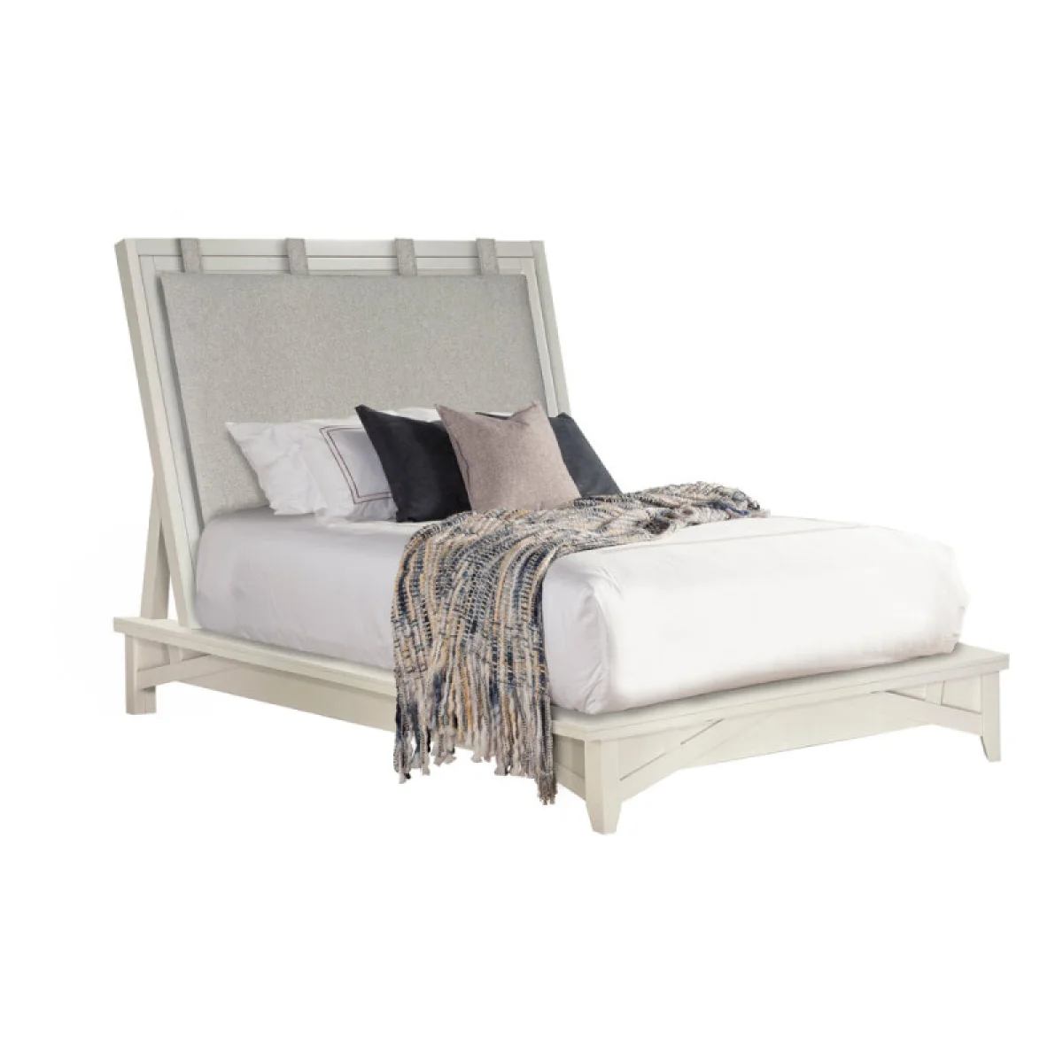 Americana Modern Bedroom Queen 5/0 Platform Bed (1150hbw_pad/1150fb / 115066r) Beds Beds 7