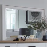 Americana Modern Bedroom Mirror Landscape With Bevel Bedroom Mirrors Cotton With Weathered Natural Top 9