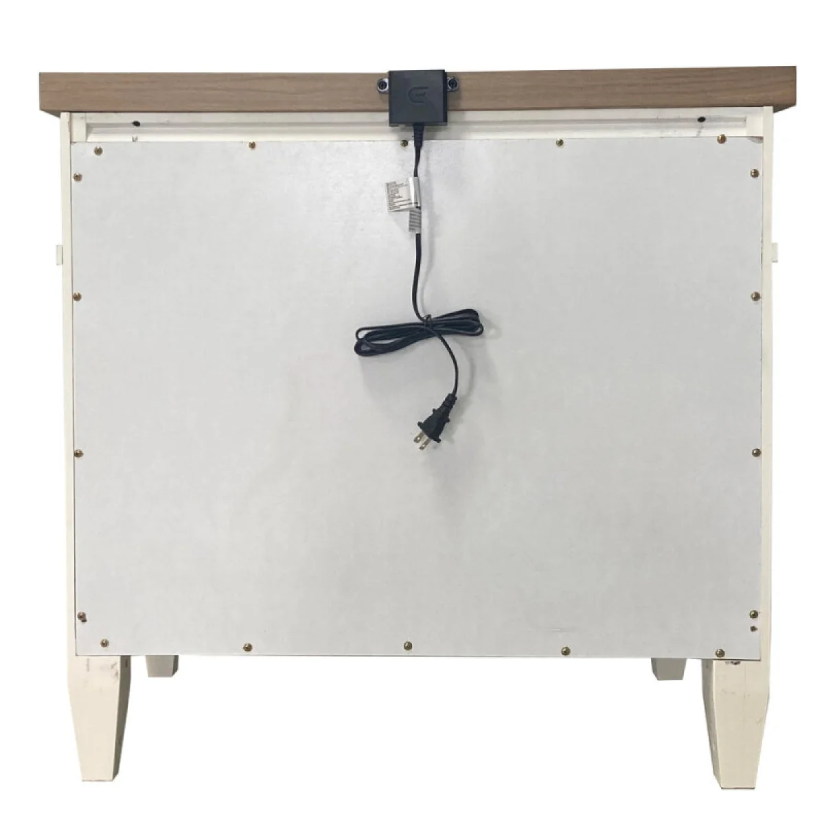 Americana Modern Bedroom 3 Drawer Nightstand With Charging Station Nightstands Cotton With Weathered Natural Top 12