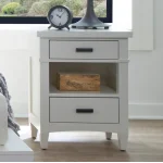 Americana Modern Bedroom 2 Drawer Nightstand Nightstands Cotton 8