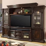 Bella 4-piece Estate Wall Entertainment Stands Brown 10