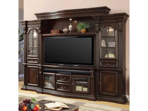 Bella 4-piece Estate Wall Entertainment Stands Brown