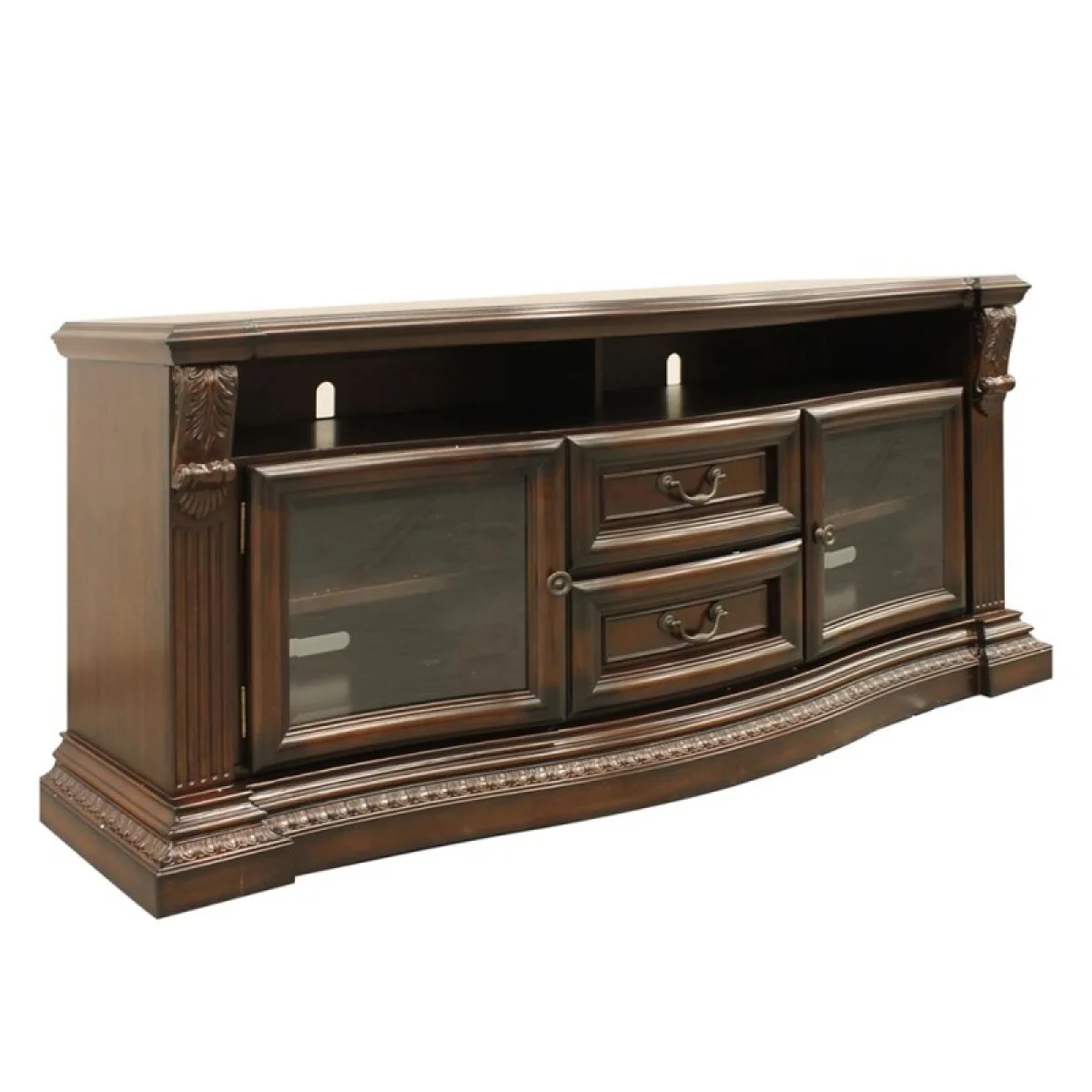 Bella 67 In. Tv Console With Power Center Entertainment Stands Brown 6