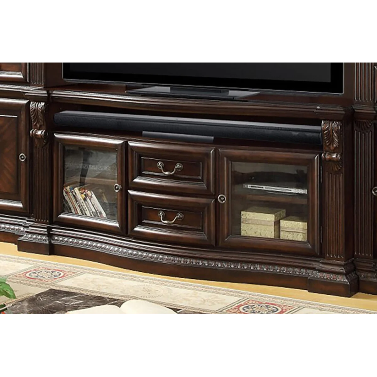 Bella 67 In. Tv Console With Power Center Entertainment Stands Brown 7