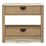 Escape Two-drawer Nightstand With Stone Top Nightstands Cream 17