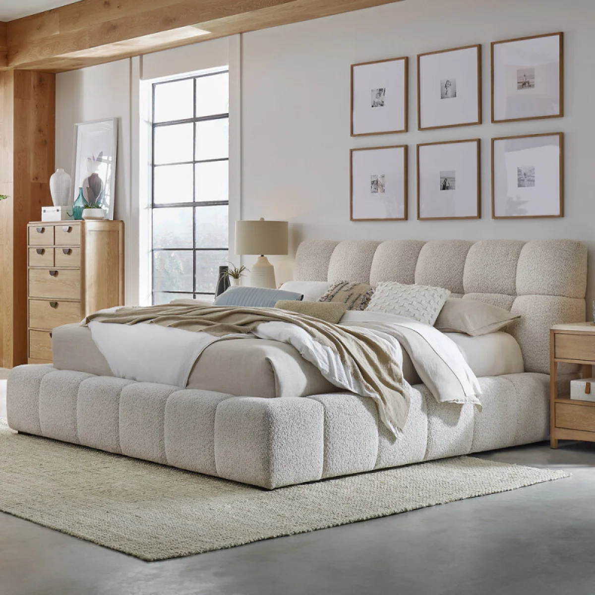 Escape Queen Upholstered Bed – Fluffy River Rock Beds Beds 4