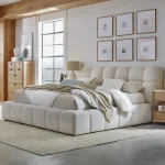 Escape Queen Upholstered Bed – Fluffy River Rock Beds Beds 9