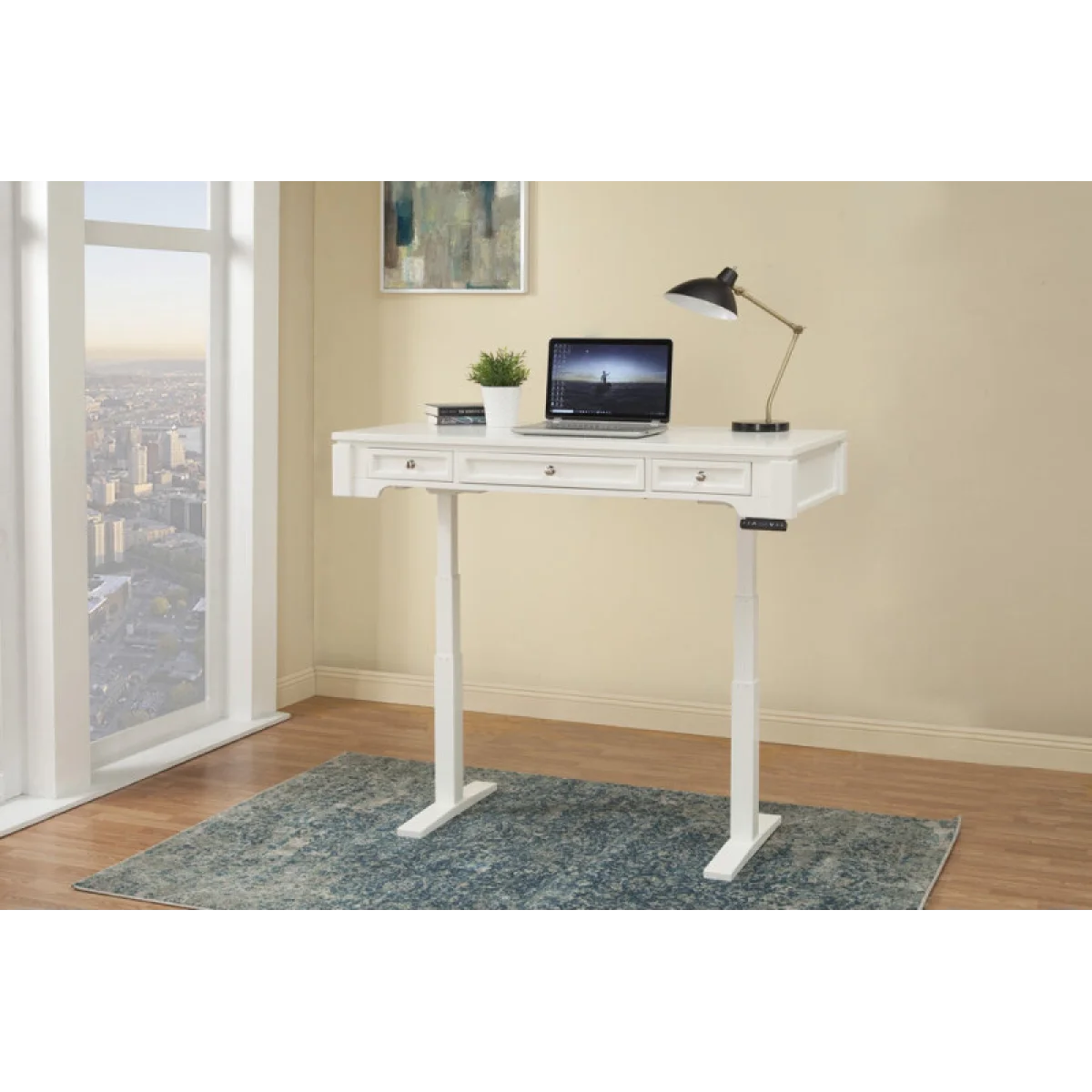 Boca 57 In. Power Lift Desk (from 29 In. To 55 In.) (boc#257t And Lift#200wht) Desks black 6