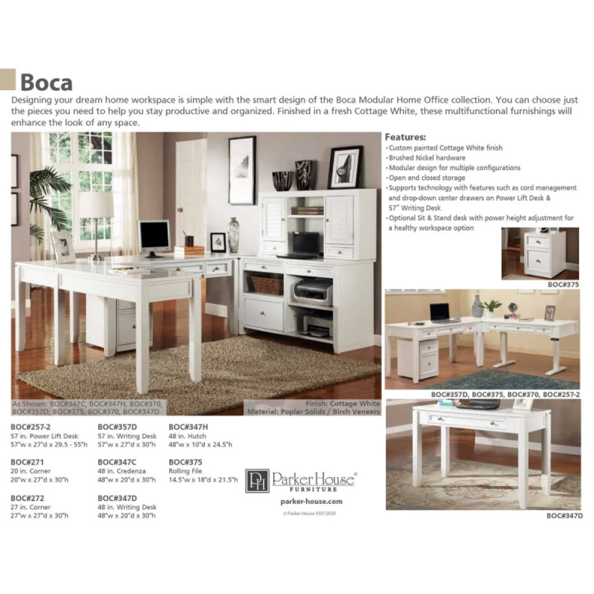 Boca 48 In. Hutch Desks black 6