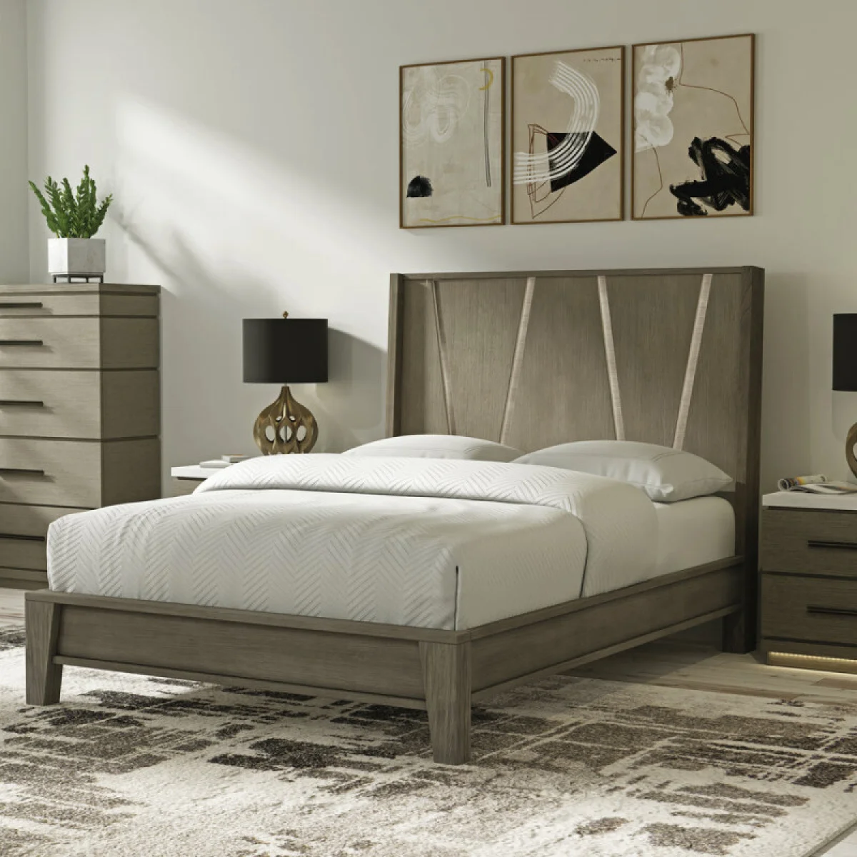 Pure Modern Bedroom Queen 5/0 Panel Bed (1150hb/1150fb/115066r) Beds Beds 4