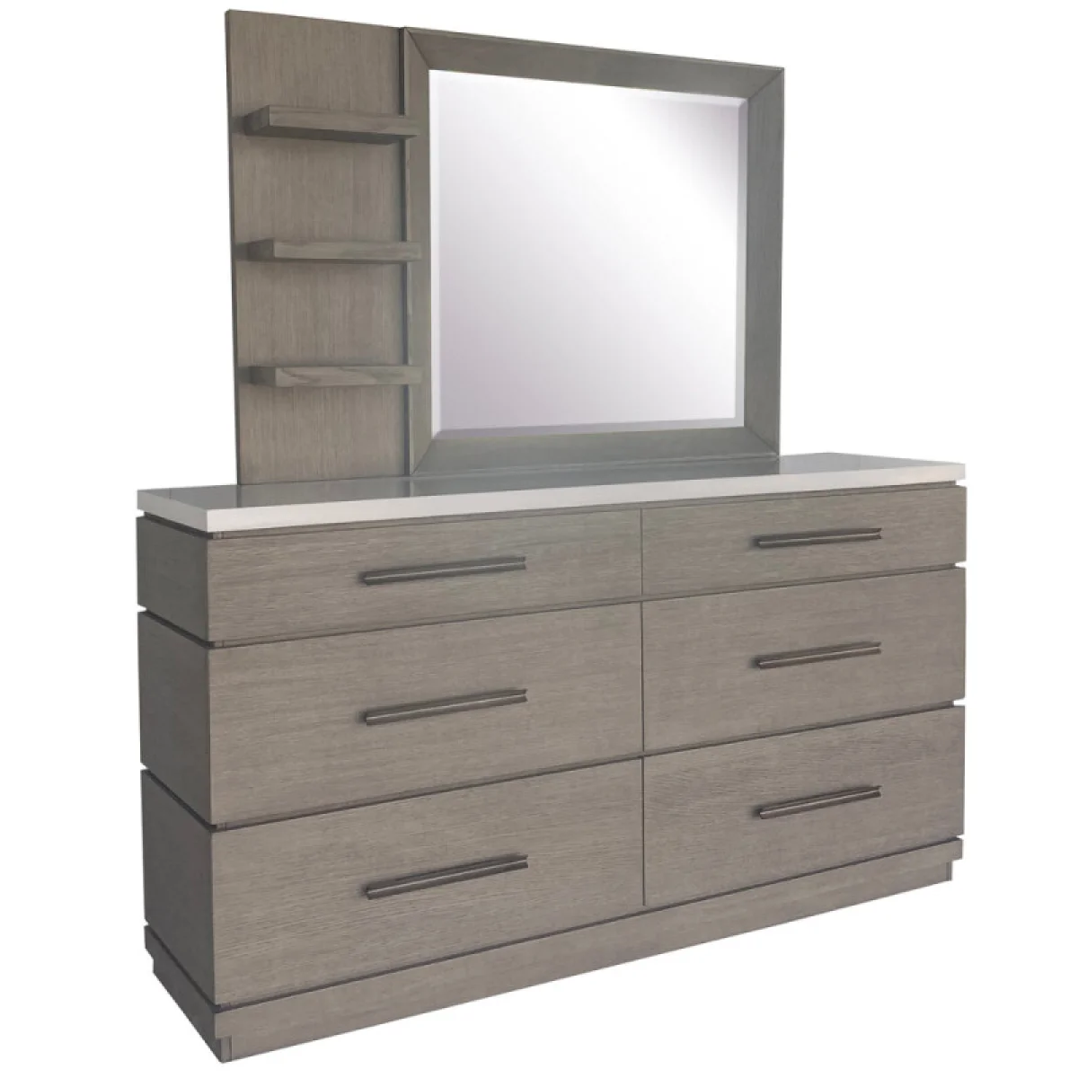 Pure Modern Bedroom 6 Drawer Dresser And Mirror Dressers Dressers 6
