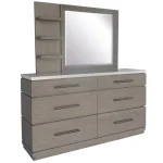 Pure Modern Bedroom 6 Drawer Dresser And Mirror Dressers Dressers 9