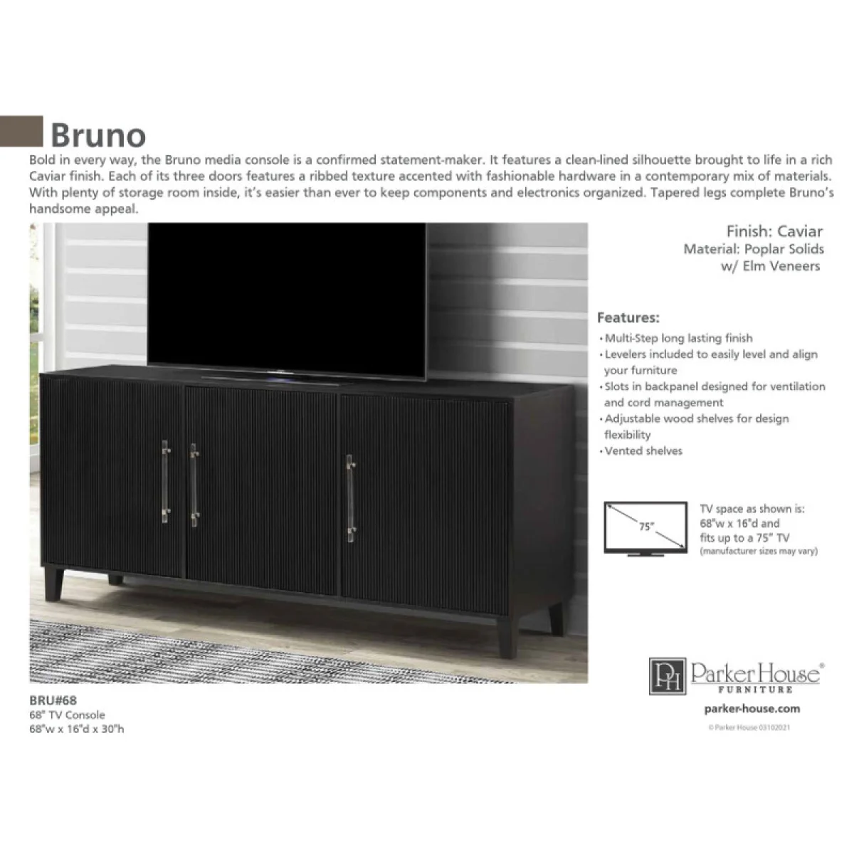 Bruno 68 In. Console Accent Furniture Accent Furniture 7