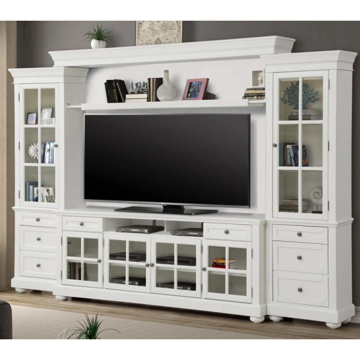 Cape Cod 4-piece 76″ Entertainment Wall Entertainment Stands Entertainment Stands 4