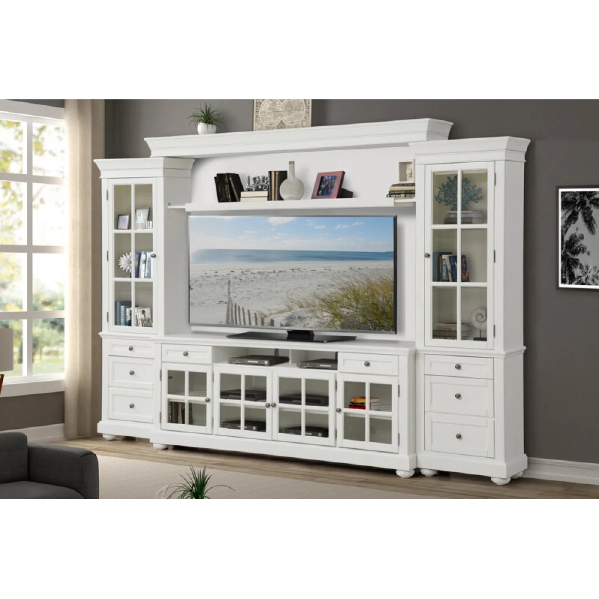 Cape Cod 4-piece 76″ Entertainment Wall Entertainment Stands Entertainment Stands 7