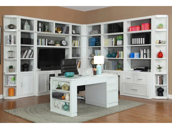 Catalina 12 Piece Corner Library Wall With Writing Desk Desks black