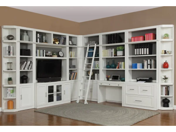 Catalina 13 Piece Corner Library Wall Entertainment Stands black