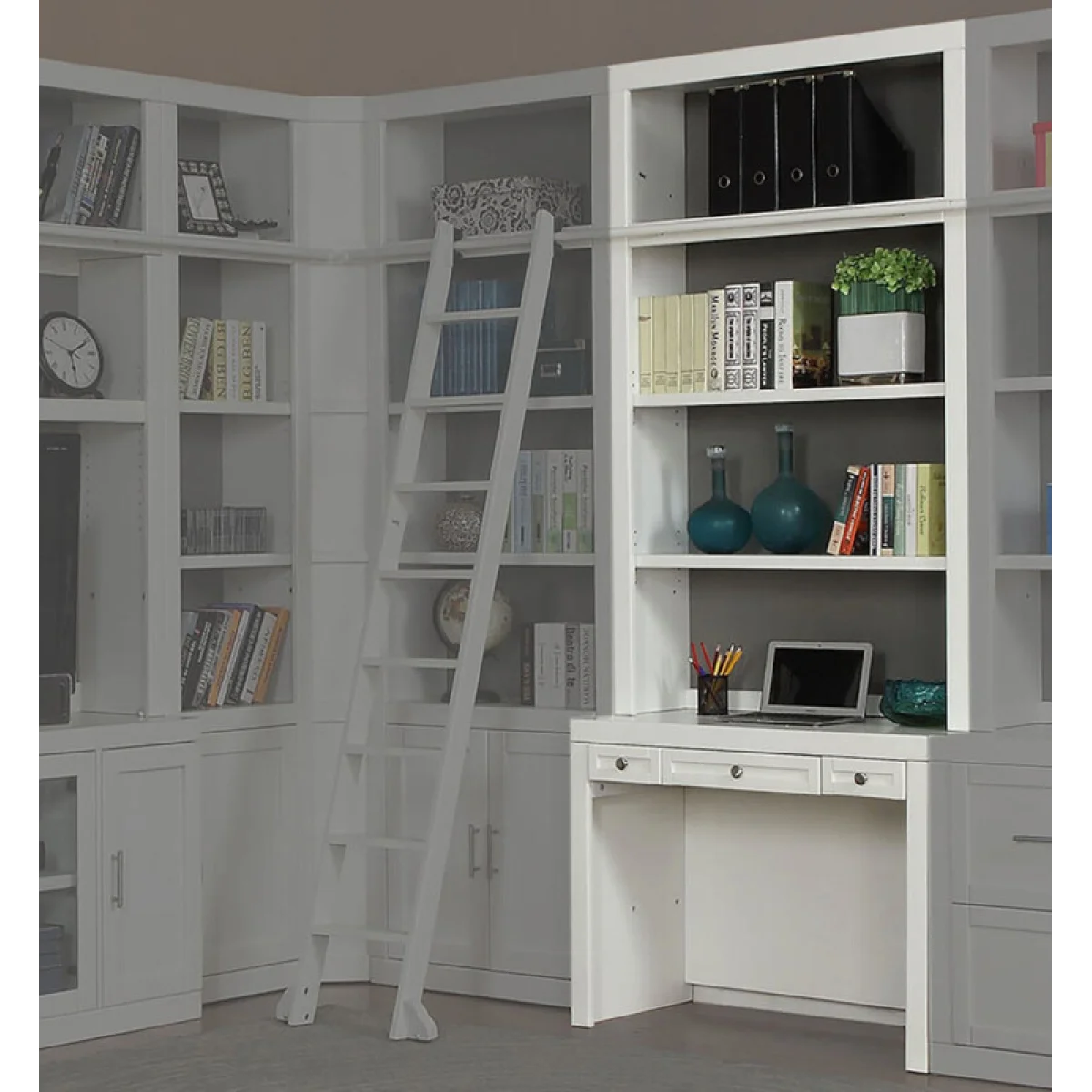Catalina 2-piece 40 In. Library Desk And Hutch Desks black 4