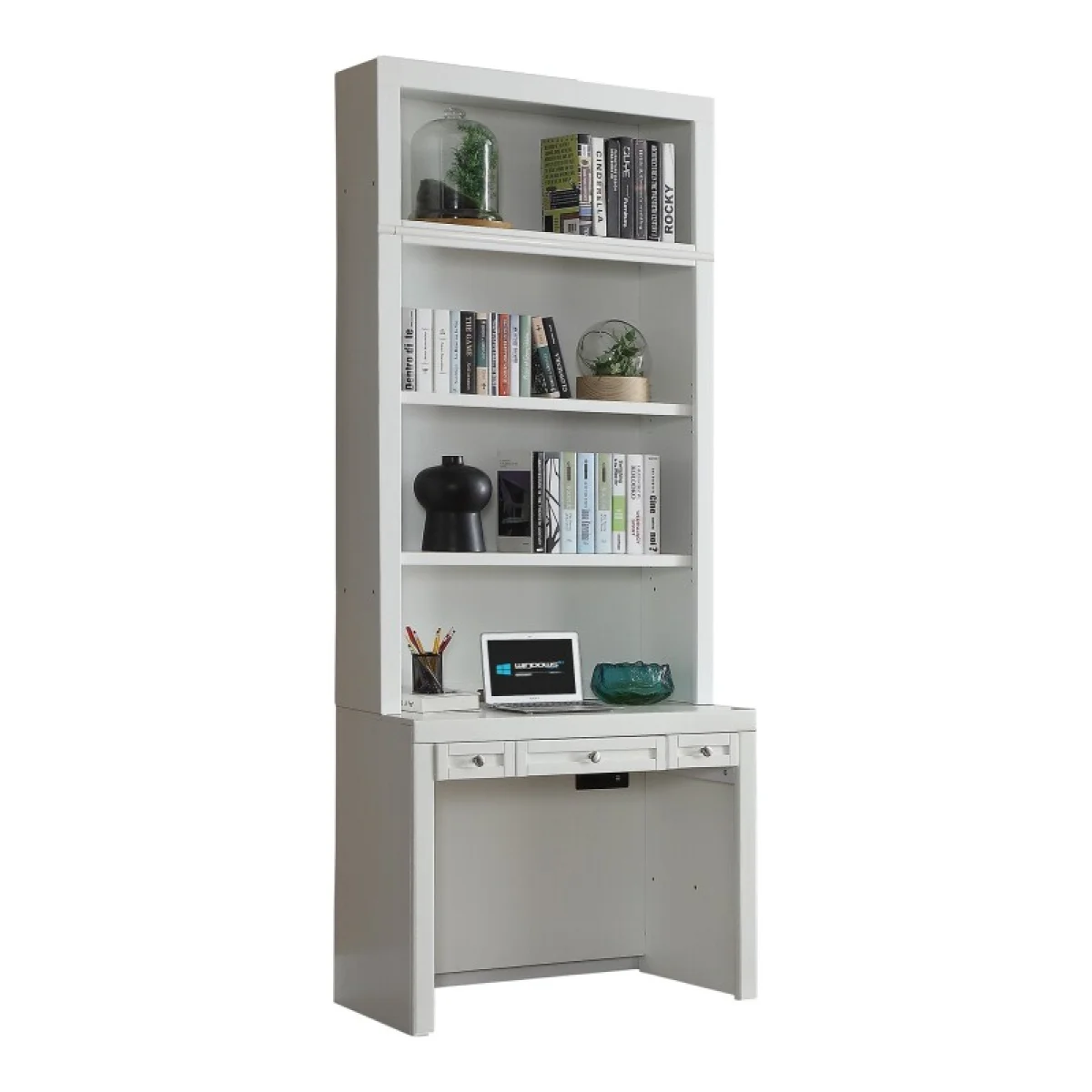 Catalina 2-piece 40 In. Library Desk And Hutch Desks black 6