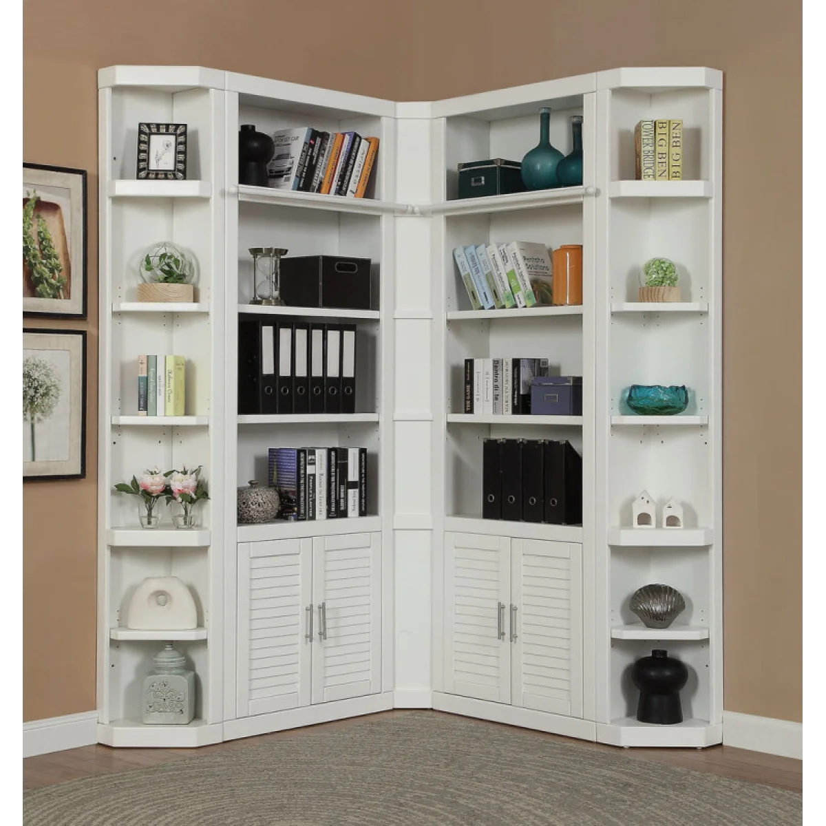 Catalina 5 Piece Corner Library Wall Entertainment Stands black 4