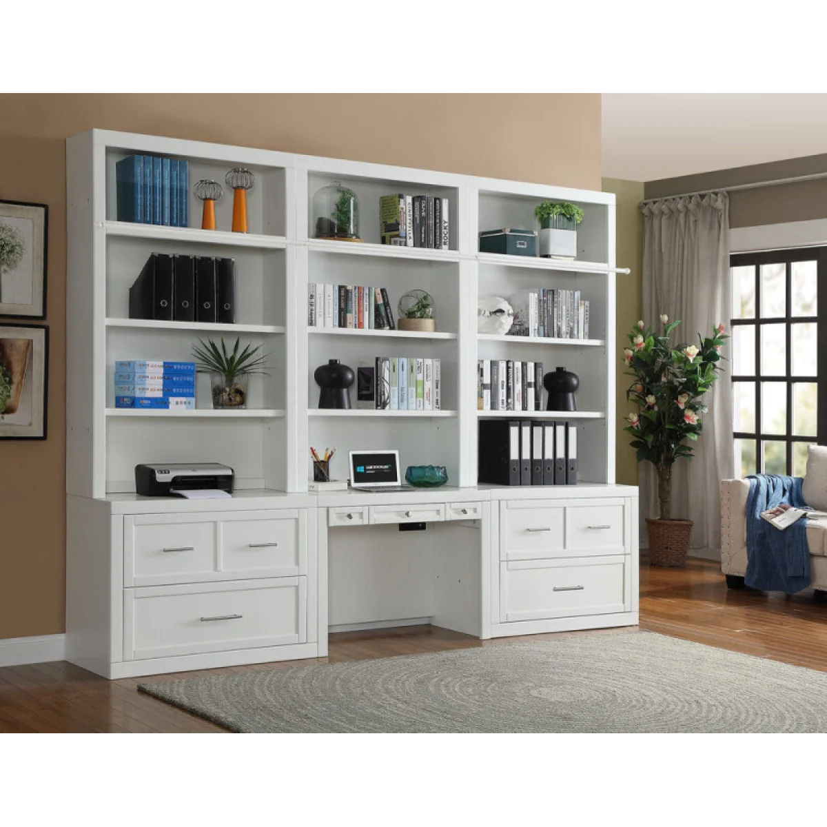 Catalina 6-piece Workspace Library Wall Entertainment Stands black 4