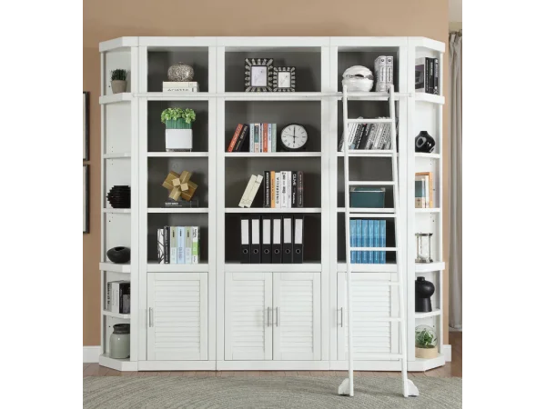 Catalina 6 Piece Library Wall With Ladder Entertainment Stands black