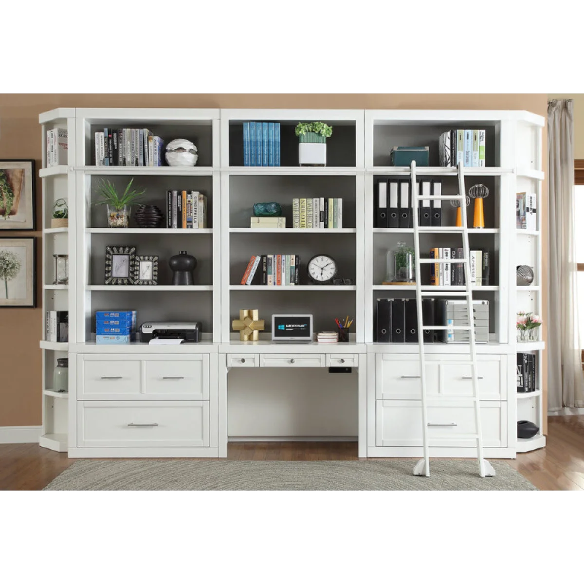 Catalina 9 Piece Workspace Library Wall Entertainment Stands black 4