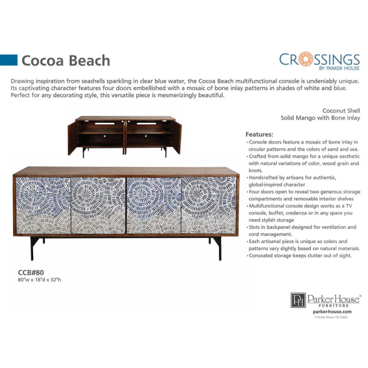 Cocoa Beach 80 In. Console Accent Furniture Accent Furniture 12