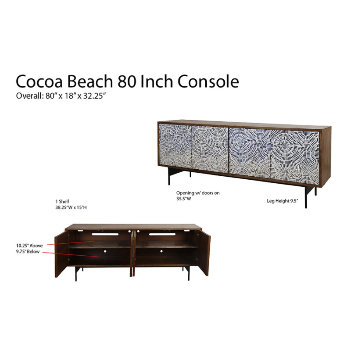 Cocoa Beach 80 In. Console Accent Furniture Accent Furniture 13