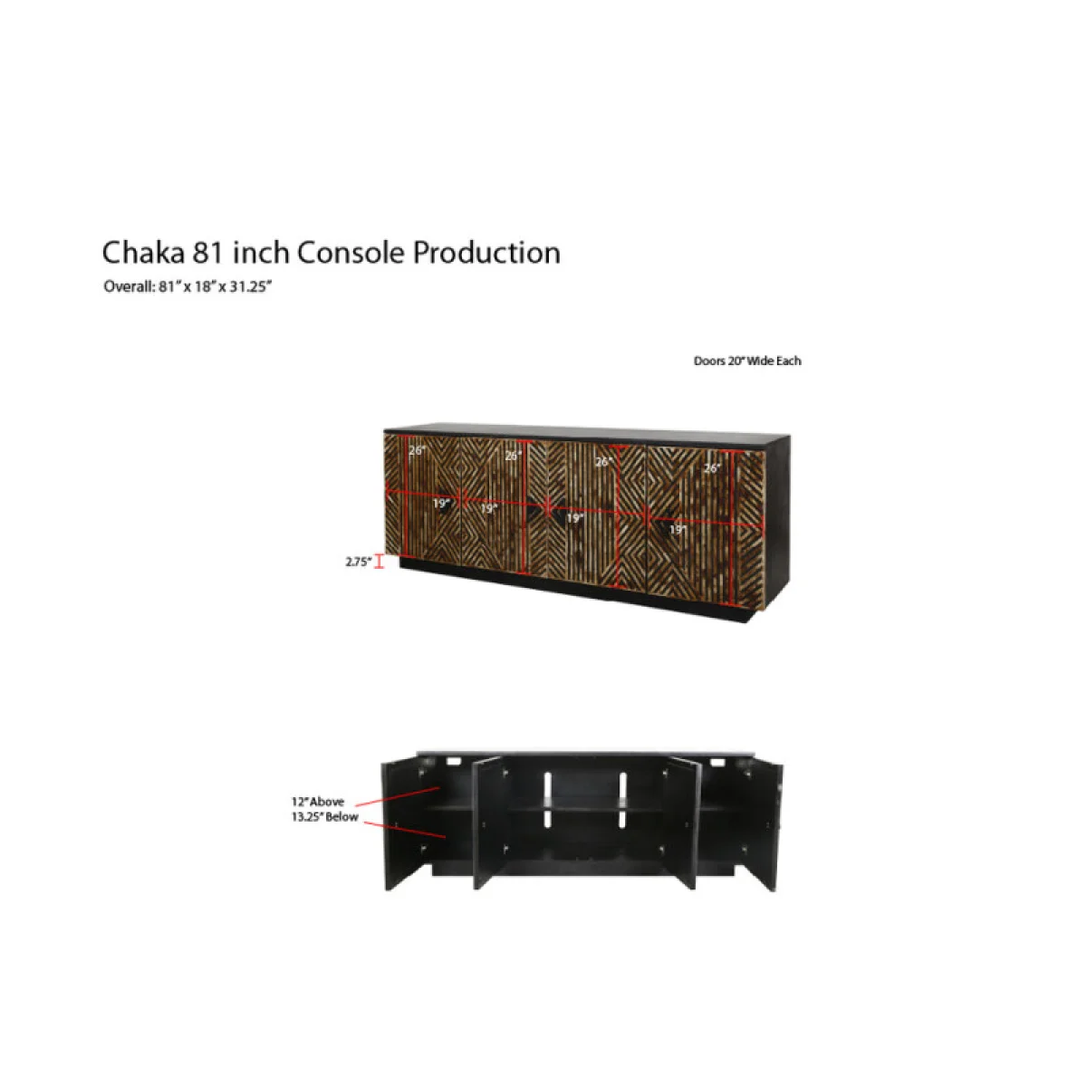 Chaka 81 In. Console Accent Furniture Accent Furniture 13
