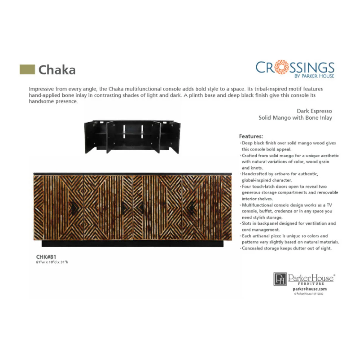 Chaka 81 In. Console Accent Furniture Accent Furniture 14