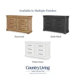 Dresser 6 Drawers Dressers Barnwood Oak 11